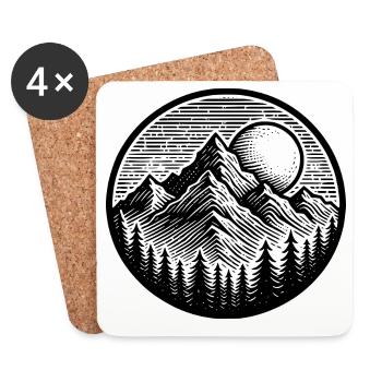 MountainDesign - Coasters (set of 4) - white - Front