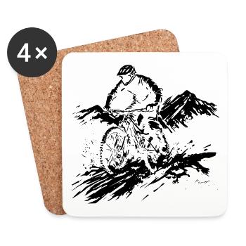 Mountain bike - Coasters (set of 4) - white - Front