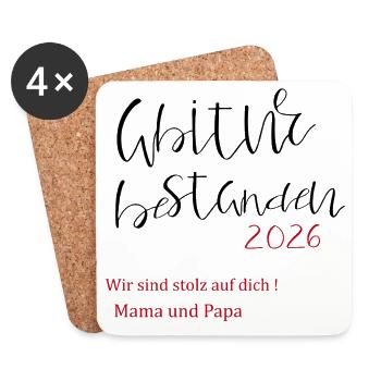 Abitur bestanden - Untersetzer (4er-Set) - Weiß - Vorne