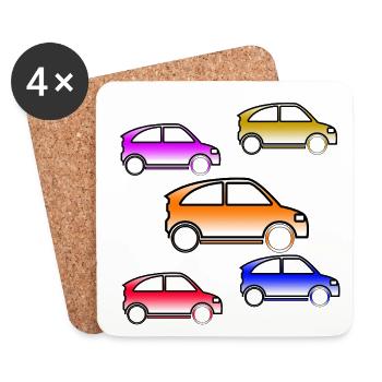 Automobiles - Dessous de verre (lot de 4) - blanc - Devant