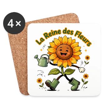 La Reine des Fleurs Jardin Joyeux - Dessous de verre (lot de 4) - blanc - Devant
