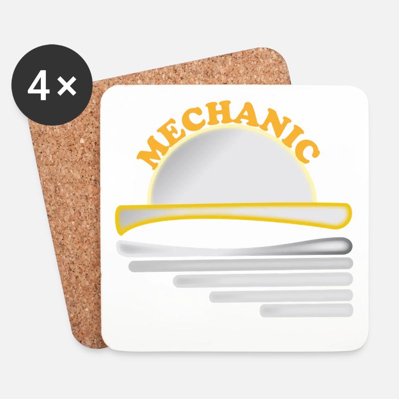 Mechanic Graphics - Coasters (set of 4) - white