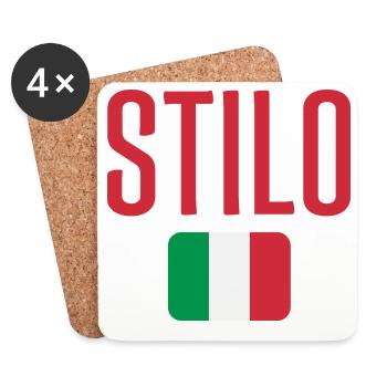 Stilo Italy Flag Emblem - Coasters (set of 4) - white - Front