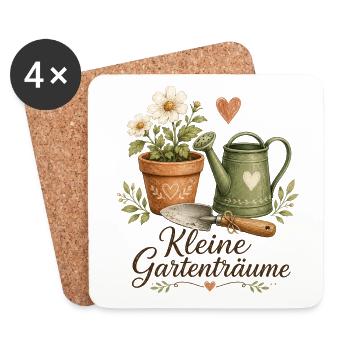 Kleine Gartenträume - Untersetzer (4er-Set) - Weiß - Vorne