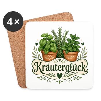 Kräuterglück - Untersetzer (4er-Set) - Weiß - Vorne