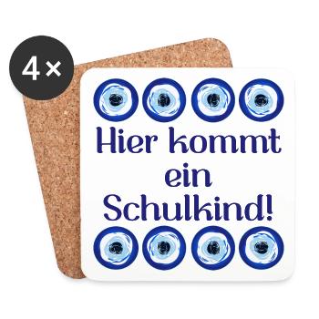 Nazar Auge Schulkind - Untersetzer (4er-Set) - Weiß - Vorne