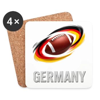 Deutschland Fußball Wirbel Grafik - Untersetzer (4er-Set) - Weiß - Vorne