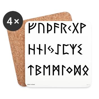 Elder Futhark (schwarz) - Untersetzer (4er-Set) - Weiß - Vorne