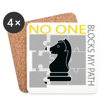 Chess Knight Puzzle Streetwear T-Shirt - Coasters (set of 4) - white - Front
