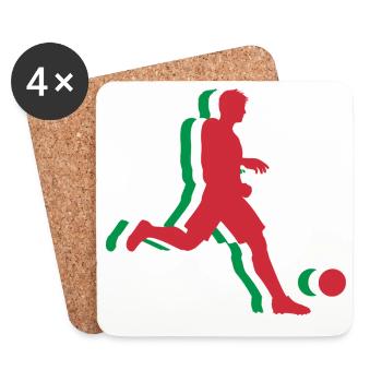 Fussball Italien Fan Italie Football - Dessous de verre (lot de 4) - blanc - Devant