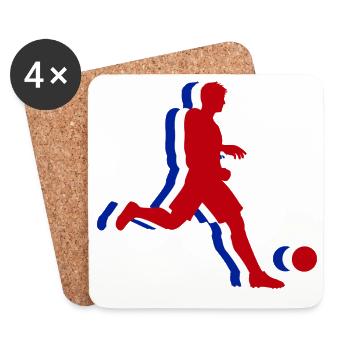 Fussball Frankreich Fan France Football - Dessous de verre (lot de 4) - blanc - Devant