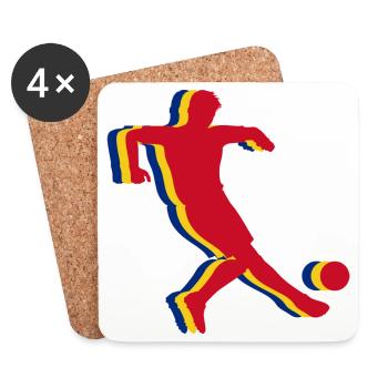 Fussball Rumänien Fan Roumanie Football - Dessous de verre (lot de 4) - blanc - Devant