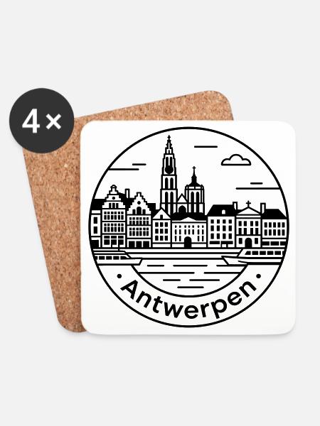 Antwerpen - Untersetzer (4er-Set) - Weiß