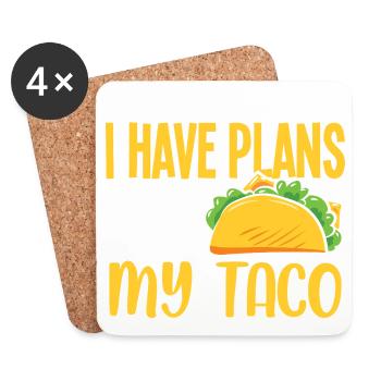 Tacos à propos d’une fête Tacos - Dessous de verre (lot de 4) - blanc - Devant
