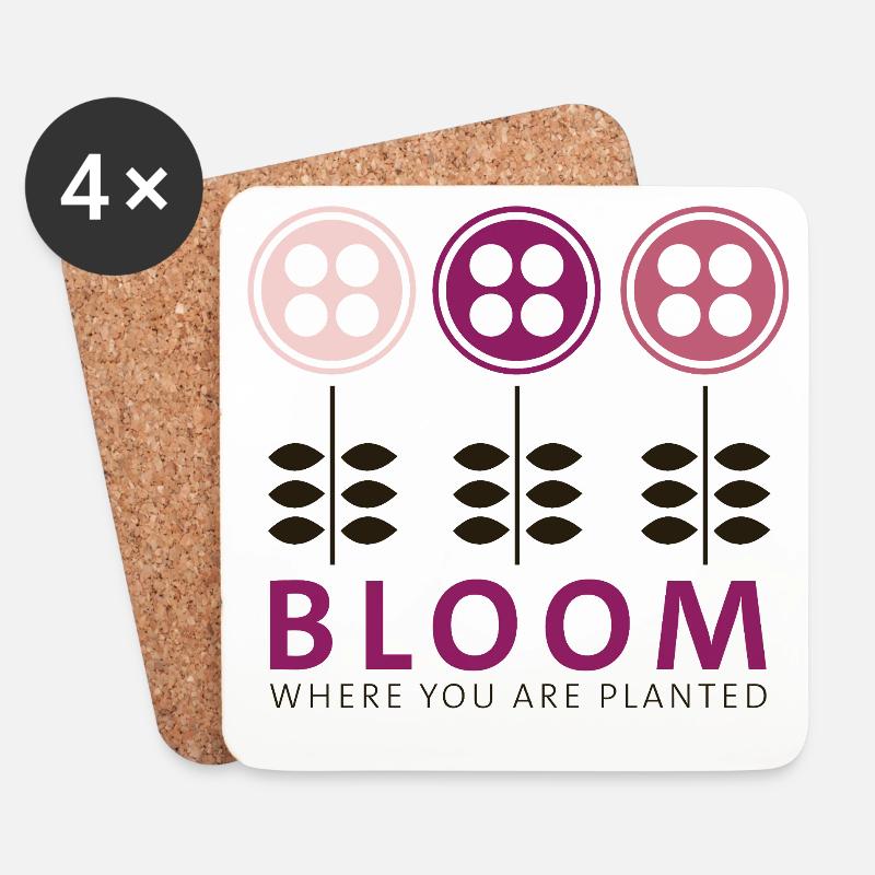Bloom - Coasters (set of 4) - white