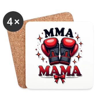 MMA Mom Boxing Power Fighter Mixed Martial Arts - Coasters (set of 4) - white - Front
