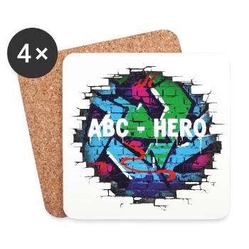 ABC HERO Graffiti Wall Design - Coasters (set of 4) - white - Front