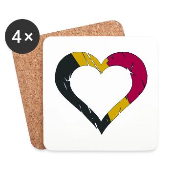Belgium Heart Block in Luminous Stripes - Coasters (set of 4) - white - Front