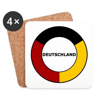 Roter Gelber Deutschland Halbring Schwarz - Untersetzer (4er-Set) - Weiß - Vorne