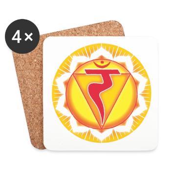 Navel chakra Manipura - Coasters (set of 4) - white - Front