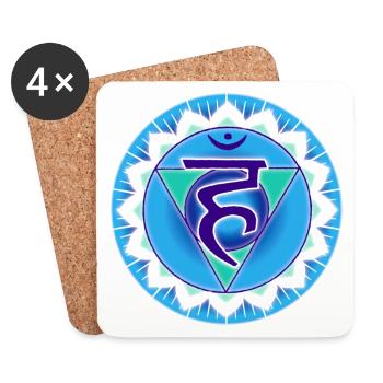 Throat Chakra Vishuddha - Coasters (set of 4) - white - Front