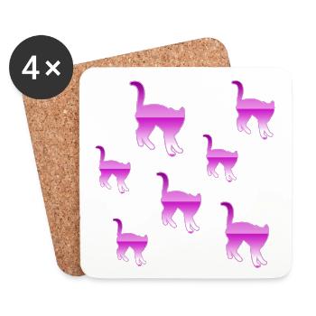 feline - Coasters (set of 4) - white - Front