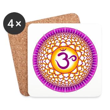 Chakra couronne Sahasrara - Dessous de verre (lot de 4) - blanc - Devant