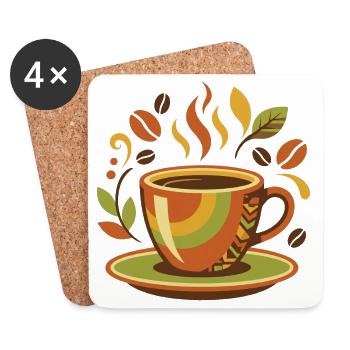 Retro Coffee Club Vintage Coffee Lover Design - Coasters (set of 4) - white - Front