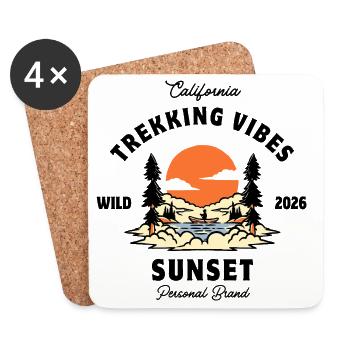 Trekking-Vibes - Untersetzer (4er-Set) - Weiß - Vorne
