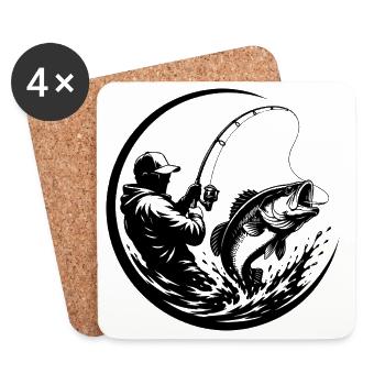 Angler - Untersetzer (4er-Set) - Weiß - Vorne