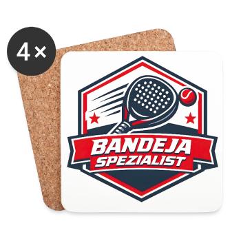 Tennis Logo Bandeja Spezialist - Untersetzer (4er-Set) - Weiß - Vorne