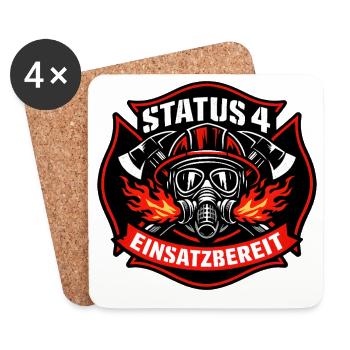 Status 4 Einsatzbereit Logo - Untersetzer (4er-Set) - Weiß - Vorne