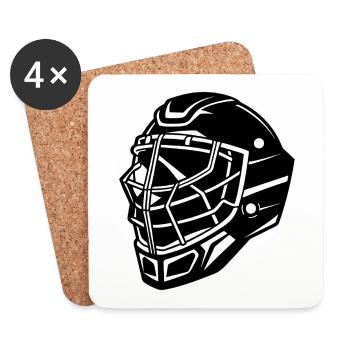 Masque de gardien - Dessous de verre (lot de 4) - blanc - Devant
