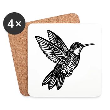Kolibri - Untersetzer (4er-Set) - Weiß - Vorne