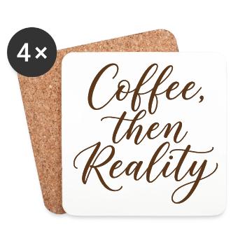 Coffee Saying - Coasters (set of 4) - white - Front