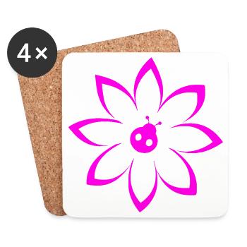 Fleur - Dessous de verre (lot de 4) - blanc - Devant