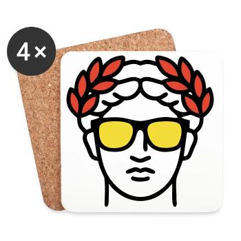Roman Statue Sunglasses Ancient Art - Coasters (set of 4) - white - Front