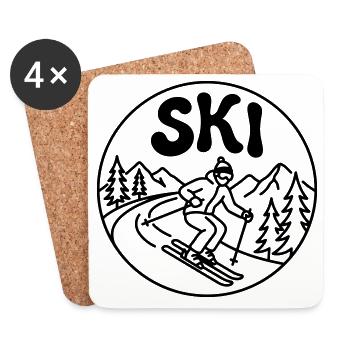 Ski - Coasters (set of 4) - white - Front