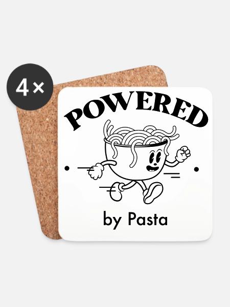 Vintage Pasta - Coasters (set of 4) - white