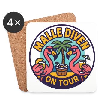 Malle Divas en tournée Fête féminine Flamingo à Majorque - Dessous de verre (lot de 4) - blanc - Devant