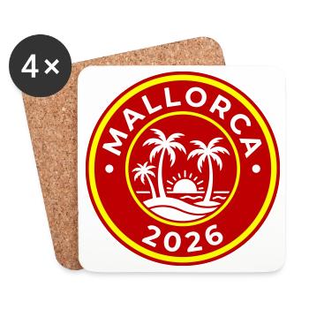 Mallorca 2026 Palmen - Untersetzer (4er-Set) - Weiß - Vorne