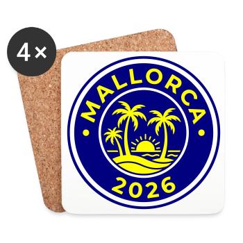 Palmiers de Majorque 2026 - Dessous de verre (lot de 4) - blanc - Devant