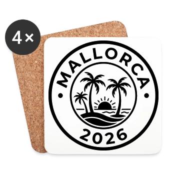 Mallorca 2026 Palmen - Untersetzer (4er-Set) - Weiß - Vorne