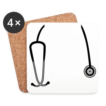 stethoscope - Coasters (set of 4) - white - Front
