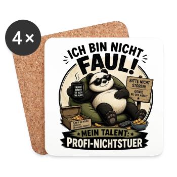 Fauler Panda Profi Nichtstuer - Untersetzer (4er-Set) - Weiß - Vorne