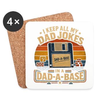 I Keep All My Dad Jokes In A Dad-A-Base – Retro  - Untersetzer (4er-Set) - Weiß - Vorne