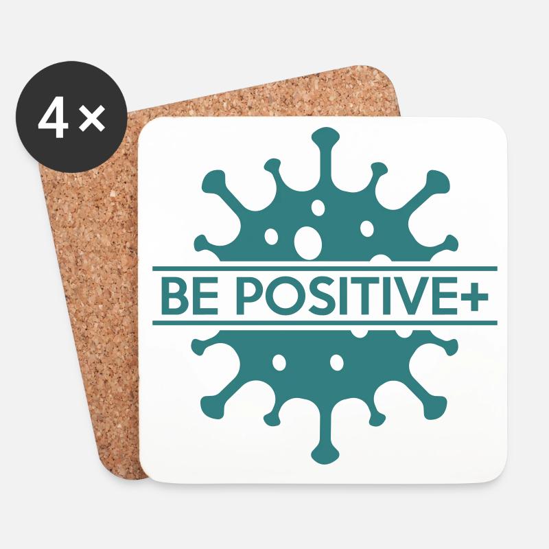 Seien Sie positiv - Untersetzer (4er-Set) - Weiß