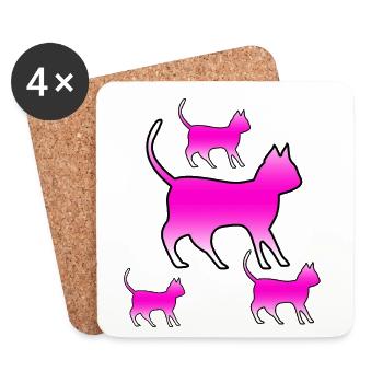 feline - Coasters (set of 4) - white - Front