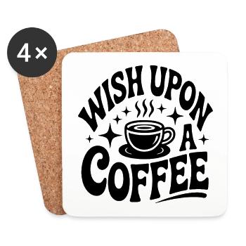 Wish for coffee magic - Coasters (set of 4) - white - Front