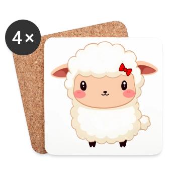 Mouton - Dessous de verre (lot de 4) - blanc - Devant